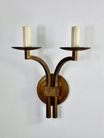 Set of 5 Art Deco Brass Wall Lamps