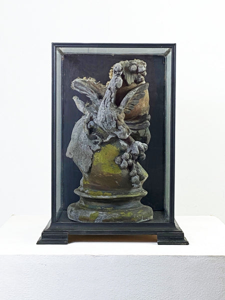 Italian Plaster Fragment Sculpture in Display Case