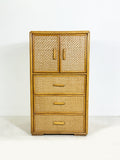 Mid Century Rattan and Bamboo Chest of Drawers