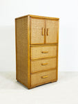 Mid century Rattan and Bamboo Chest of Drawers