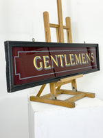 Vintage Gentlemens Glass Advertising Shop Sign