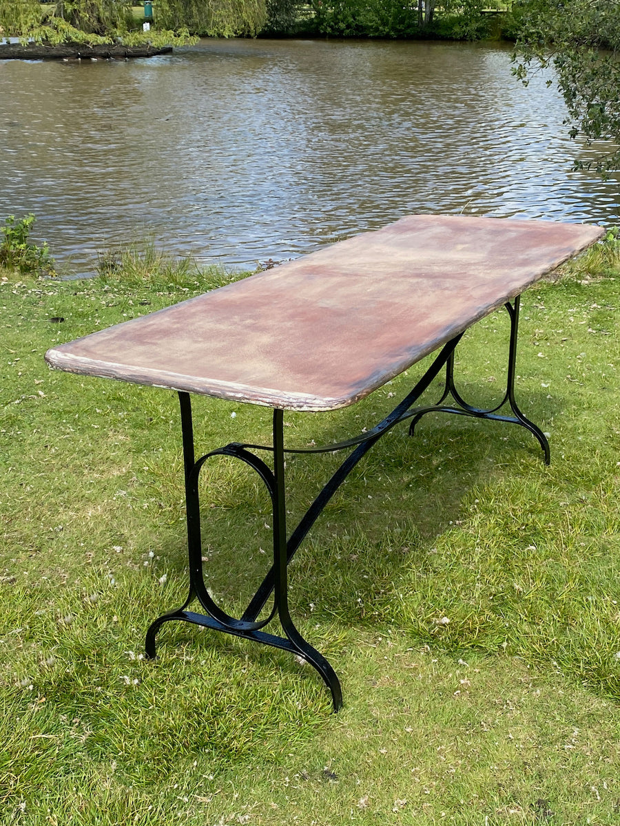 Metal Garden Table with Zinc Top
