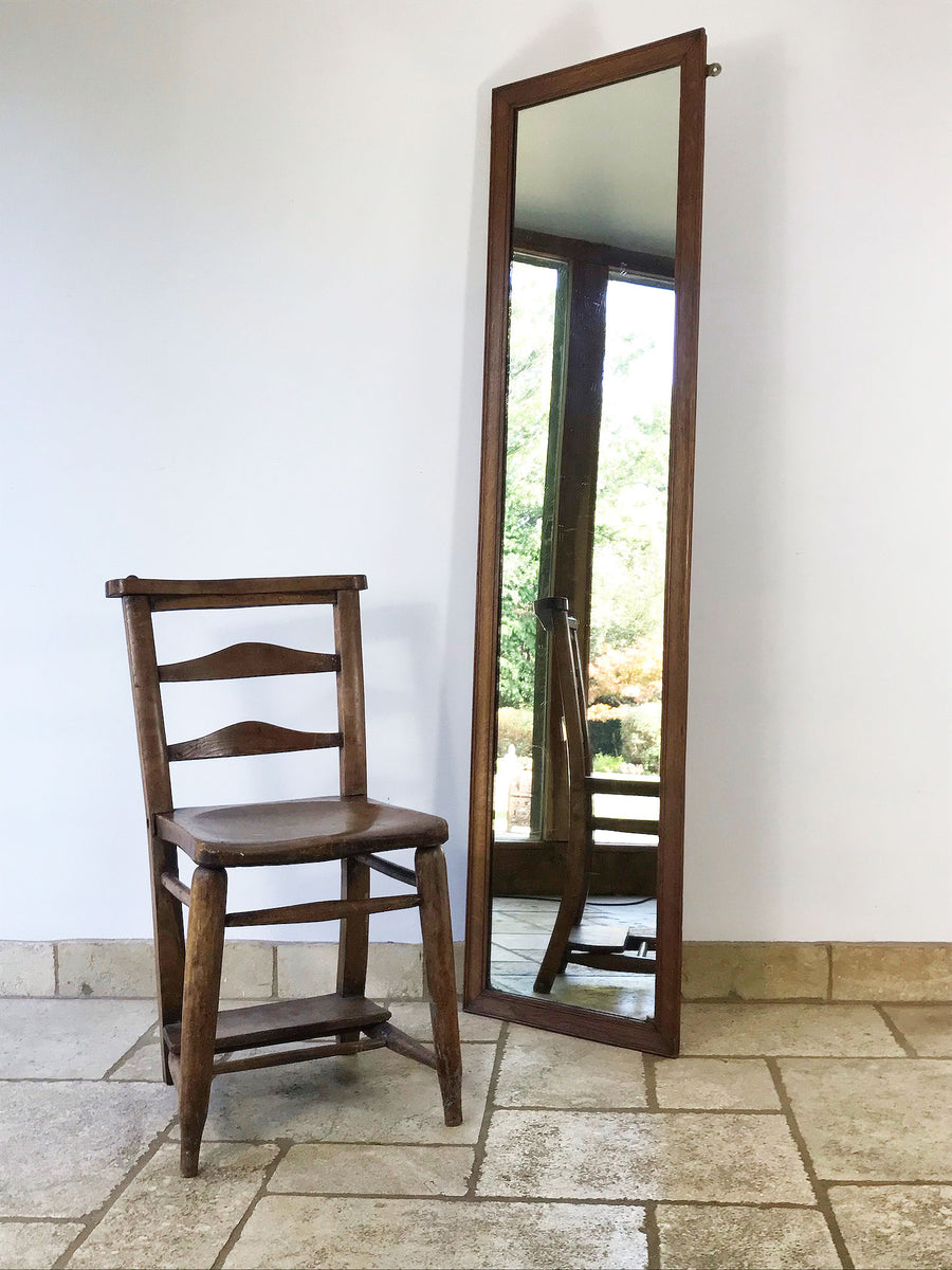 ExDepartment Store Edwardian Full Length Oak Mirror