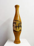 Mid Century Scandinavian Artisan Wooden Birch Bark Vase