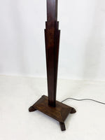 Art Deco Wooden Stepped Floor Lamp