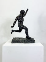 Large Vintage Bronze Casting Football Player Statue