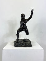 Large Vintage Bronze Casting Football Player Statue