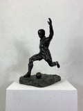 Large Vintage Bronze Casting Football Player Statue