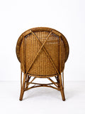 Vintage 1970s Dutch Noordwolde Style Sculptural Rattan Lounge Chair