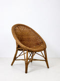 Vintage 1970s Dutch Noordwolde Style Sculptural Rattan Lounge Chair