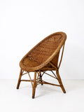 Vintage 1970s Dutch Noordwolde Style Sculptural Rattan Lounge Chair