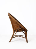 Vintage 1970s Dutch Noordwolde Style Sculptural Rattan Lounge Chair