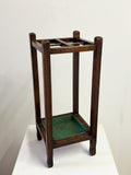 Vintage Wooden Umbrella Stand with Metal Drip Tray