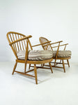 Pair of Blonde Ercol Armchairs Model 334, 1960's