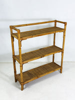 1970's Vintage Italian Bamboo Shelving Unit