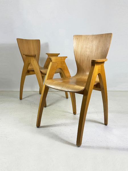 Vintage Philippe Starck Wooden Armchairs