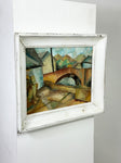 Mid Century Swedish Cubist Oil Painting