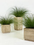 1970's Italian Travertine Plant Pots