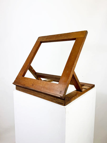 Large Vintage Wooden Table Top Adjustable Book Stand or Portable Easel