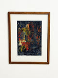 Vintage Textured Abstract Expressionist Oil Painting