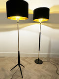 Mid Century Ebonised Tripod Floor Lamp