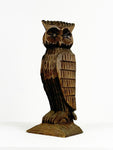 Vintage Hand Carved Wooden Owl