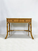 Vintage 1970's Bamboo and Rattan Dressing Table