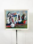 Mid Century Vintage Abstract Still Life Oil Painting