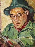 Oil Portrait Painting of Man in Hat