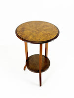 Burr Walnut Marquetry Inlaid Side Table