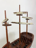 Vintage Scratch Built Wooden Galleon Ship Model