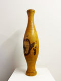 Mid Century Scandinavian Artisan Wooden Birch Bark Vase