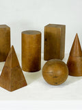 Vintage Set of Wooden Geometric Shapes