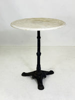 Vintage Round Marble Top & Cast Iron Garden Table