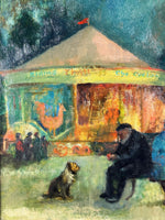 Oil Painting, Carousel in the Park, signed Nancy Graham