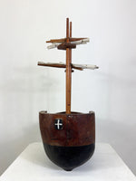 Vintage Scratch Built Wooden Galleon Ship Model