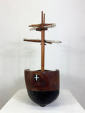 Vintage Scratch Built Wooden Galleon Ship Model
