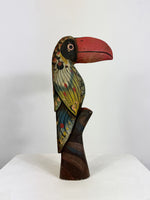 Mid Century Hand Carved Wooden Toucans