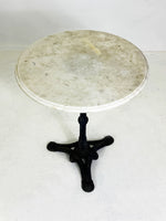 Vintage Round Marble Top & Cast Iron Garden Table