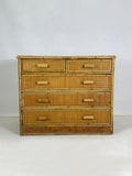 Vintage 1970's Bamboo and Rattan Chest of Drawers