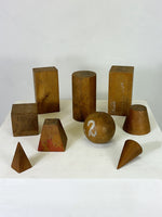 Vintage Set of Wooden Geometric Shapes