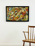 Large Mid Century Abstract, signed B. Neyman, A Reclining Lady