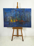 Large Vintage Abstract Oil Painting