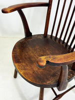 19th Century Beech and Ash Comb Back Windsor Armchair