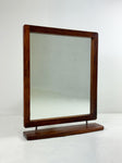 Mid Century Danish Wall Mirror with Shelf