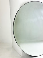 Large Mid Century Round Frameless Mirror