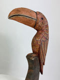 Mid Century Hand Carved Wooden Toucans