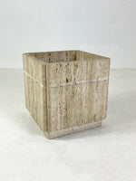 1970's Italian Travertine Flower Pots