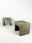 Pair of Minimalist Concrete Stools or Tables by Lyon Beton - Naturally Weathered