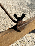 8FT Large Antique English Pine Folding Trestle Farmhouse Dining Table